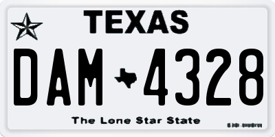 TX license plate DAM4328