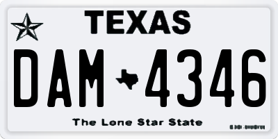 TX license plate DAM4346