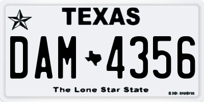 TX license plate DAM4356