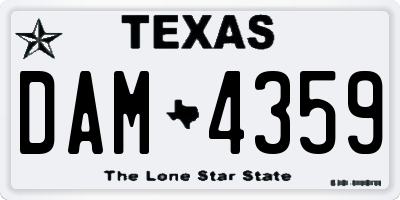 TX license plate DAM4359