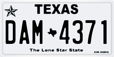 TX license plate DAM4371