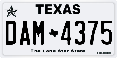TX license plate DAM4375