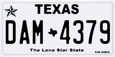 TX license plate DAM4379