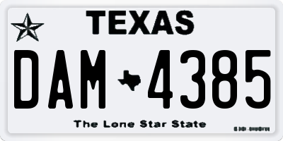 TX license plate DAM4385