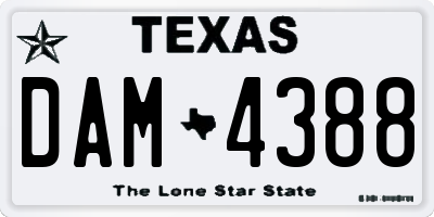 TX license plate DAM4388