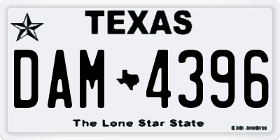 TX license plate DAM4396
