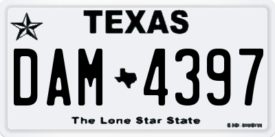 TX license plate DAM4397