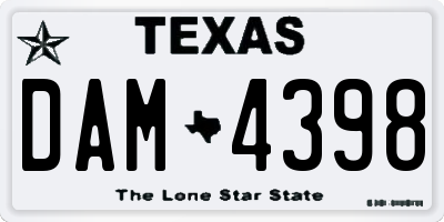 TX license plate DAM4398