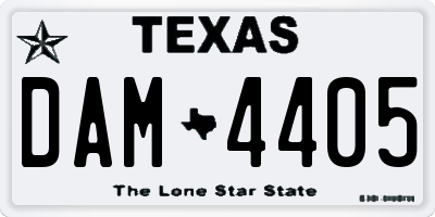 TX license plate DAM4405