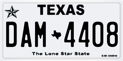 TX license plate DAM4408
