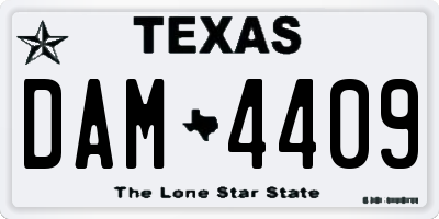 TX license plate DAM4409