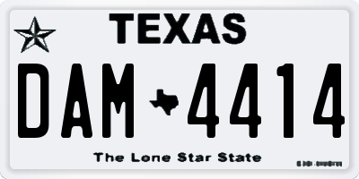 TX license plate DAM4414