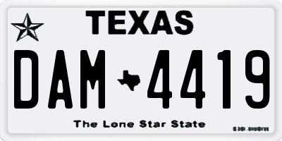 TX license plate DAM4419