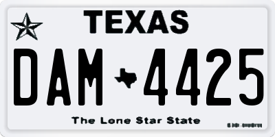 TX license plate DAM4425