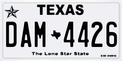 TX license plate DAM4426