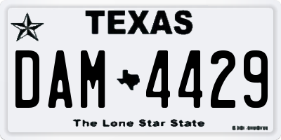 TX license plate DAM4429