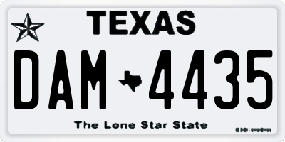 TX license plate DAM4435