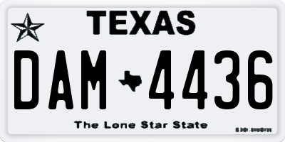 TX license plate DAM4436