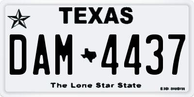 TX license plate DAM4437