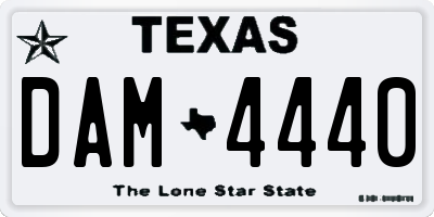TX license plate DAM4440