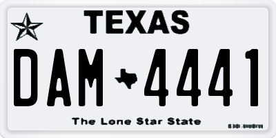 TX license plate DAM4441