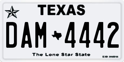 TX license plate DAM4442