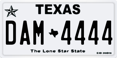 TX license plate DAM4444