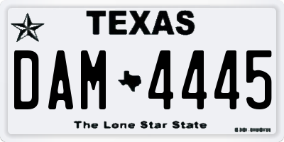 TX license plate DAM4445