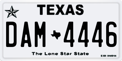 TX license plate DAM4446