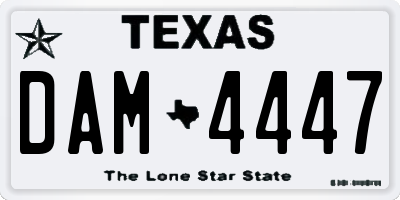 TX license plate DAM4447