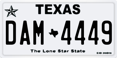TX license plate DAM4449