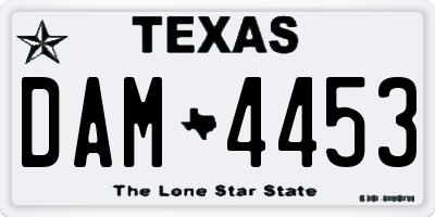 TX license plate DAM4453