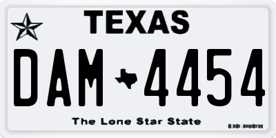 TX license plate DAM4454