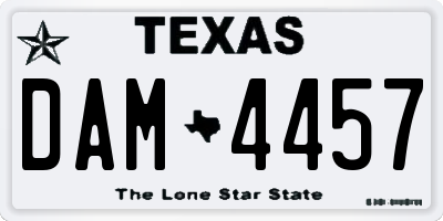 TX license plate DAM4457