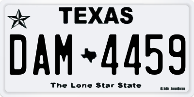 TX license plate DAM4459