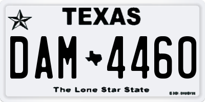 TX license plate DAM4460