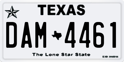 TX license plate DAM4461