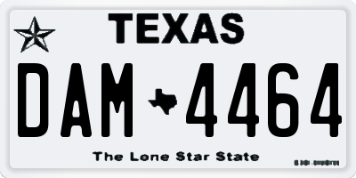 TX license plate DAM4464