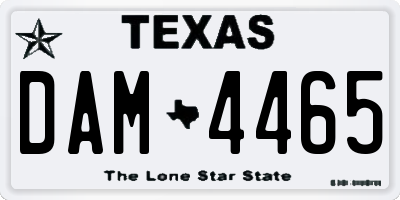 TX license plate DAM4465