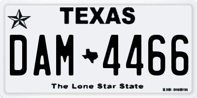 TX license plate DAM4466