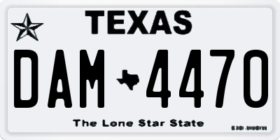 TX license plate DAM4470