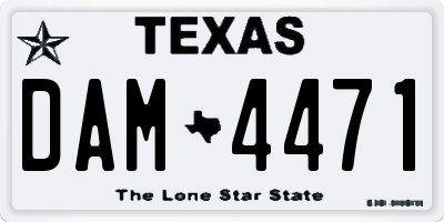 TX license plate DAM4471
