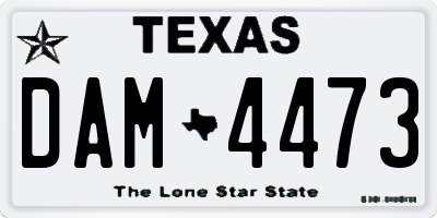 TX license plate DAM4473