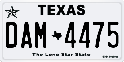 TX license plate DAM4475