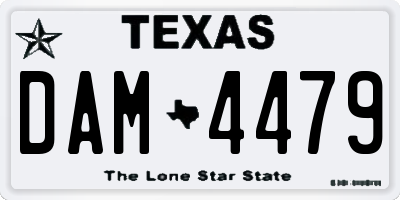 TX license plate DAM4479