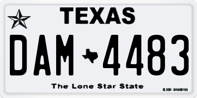 TX license plate DAM4483