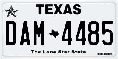TX license plate DAM4485