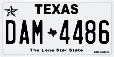 TX license plate DAM4486
