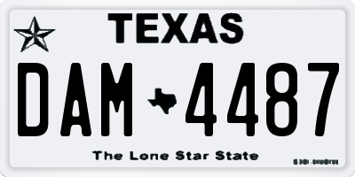 TX license plate DAM4487