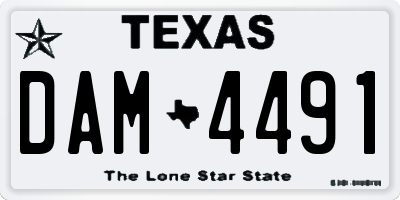 TX license plate DAM4491
